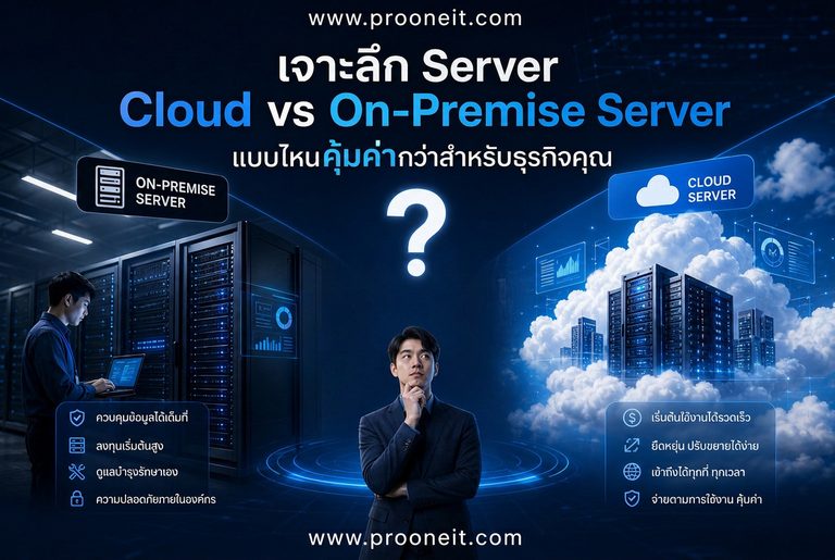 เจาะลึก Server Cloud vs On-Premise Server.